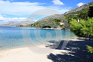 The lovely colors of the sea near Baska Voda and Brela