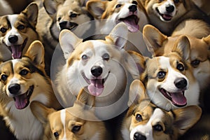 Lovely corgi background. Generative AI