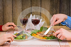 Lovely couple having romantic dinner