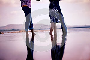 Lovely couple pose on a prewedding shoot