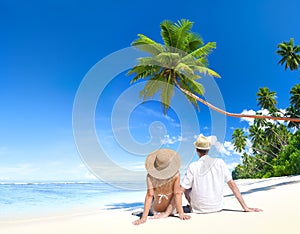 Lovely Couple At Tropical Beach