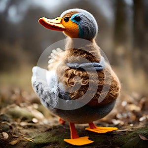 Lovely duck made out of wool - ai generated image