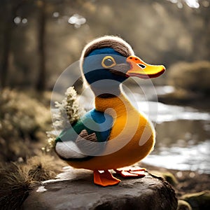 Lovely duck made out of wool - ai generated image