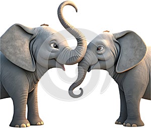 A charming elephant couple showcasing love and togetherness.