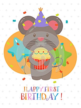 Lovely First Birthday Card Design