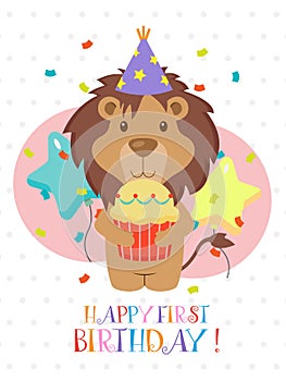 Lovely First Birthday Card Design