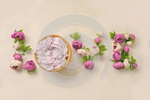 Lovely flower background for newborn baby, concept of newborn ba photo