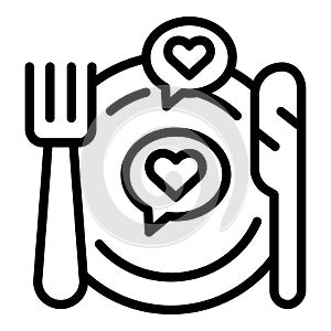 Lovely food icon outline vector. Safety quality