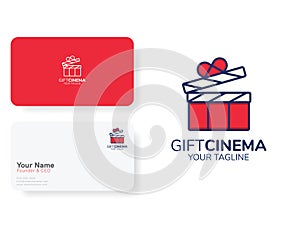 Lovely Gift Cinema Clapboard Logo Vector Illustration