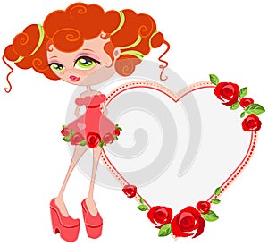 Lovely girl. Card for Valentine's Day