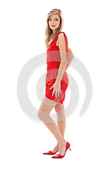 Lovely girl in red dress