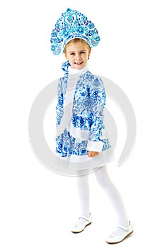 Lovely girl in Snow Maiden costume
