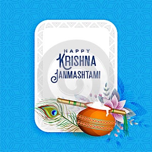 Lovely greeting design for krishna janmashtami