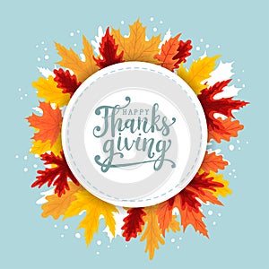 Lovely hand drawn Autumn and Thanksgiving design, colorful leaves concept, great for Thanks Giving, Autumn Sales, Banners,