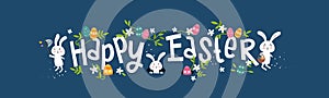 Lovely hand drawn easter designs with text \