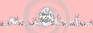 Lovely hand drawn easter designs with text \