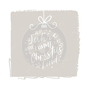 Lovely hand written Christmas design in German, popular christmas song \