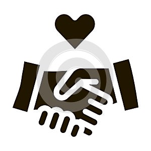 Lovely Handshake Icon Vector Glyph Illustration