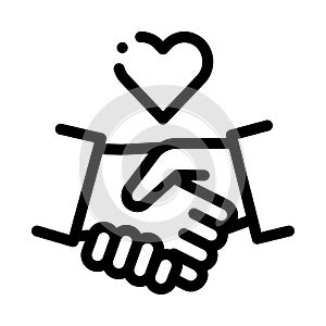 Lovely Handshake Icon Vector Outline Illustration