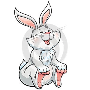 Lovely happy laughing bunny
