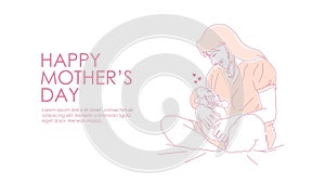 lovely happy mothers day banner template