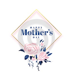 Pôvabný šťastný matky kvetina karta dizajn 