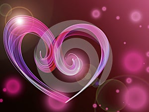 Lovely heart abstract light flash lens flare background