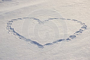 Lovely Heart on White Snow