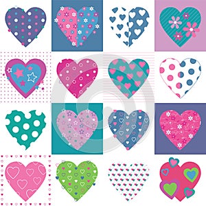 Lovely hearts collection pattern