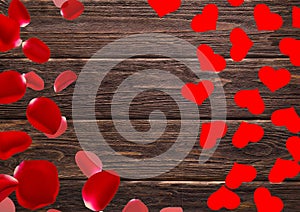 Lovely hearts and roses background