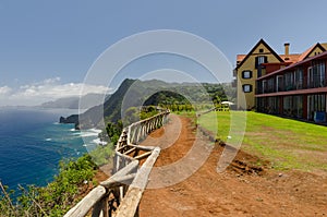 Lovely hotel situated on the cliff above wild northern coast of Madeira island