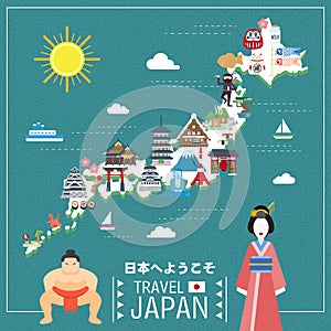 Lovely Japan travel map