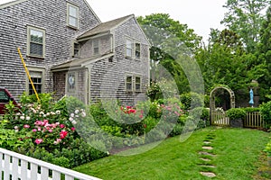 Lovely landscapping of pretty home in Nantucket photo