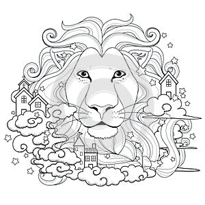 Lovely lion coloring page