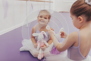 Lovely little ballerinas at the dance studio