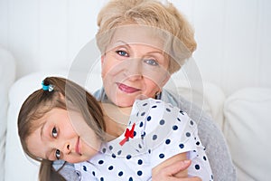 Lovely little girl with her grandmother