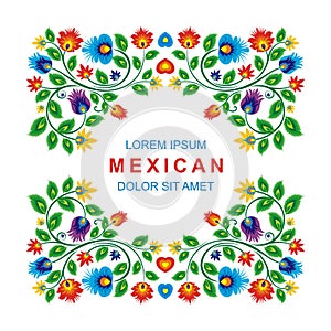 Lovely Mexican ethnic Floral decoration design