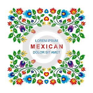 Lovely Mexican ethnic Floral decoration design photo