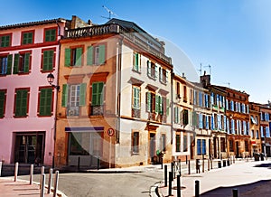 Lovely old houses on narrow streets of Toulouse photo