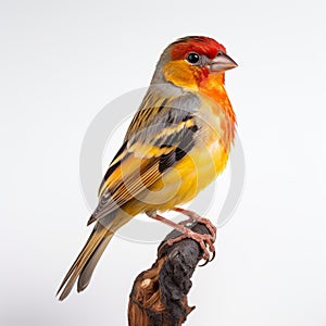 Lovely Perch: Brightly Colored Bird On Wood Branch - Taxidermy Style