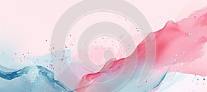 Lovely pink and light blue abstract illustration, watercolor