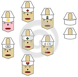 Lovely politician emoji style light lamp set with thought and new hat design