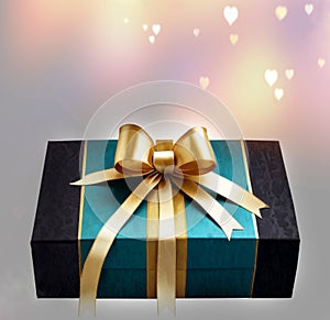 lovely rectangle gift box with gold bow