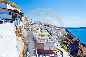 Lovely Santorini Caldera cliff edge Fira village architecture Cyclades Greece