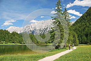 Lovely scenery at Ferchensee in the bavarian alps