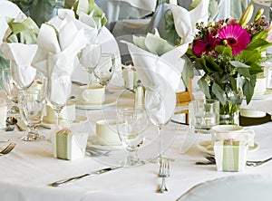 Lovely set table for a party