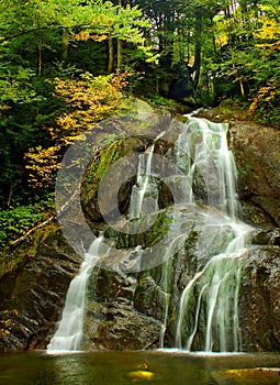 Mountain Waterfall In Autumn
