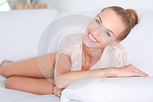 Lovely smile on beautiful woman photo