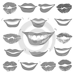 Lovely smiles & collection print of lips set