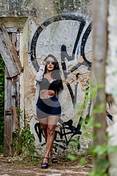 A Lovely Spanish Model Poses In The Abandoned Ruins Of A Hacienda In The Mexican Province Of Yucatan Mexico